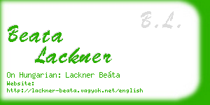 beata lackner business card