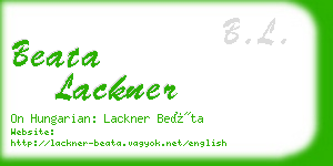 beata lackner business card